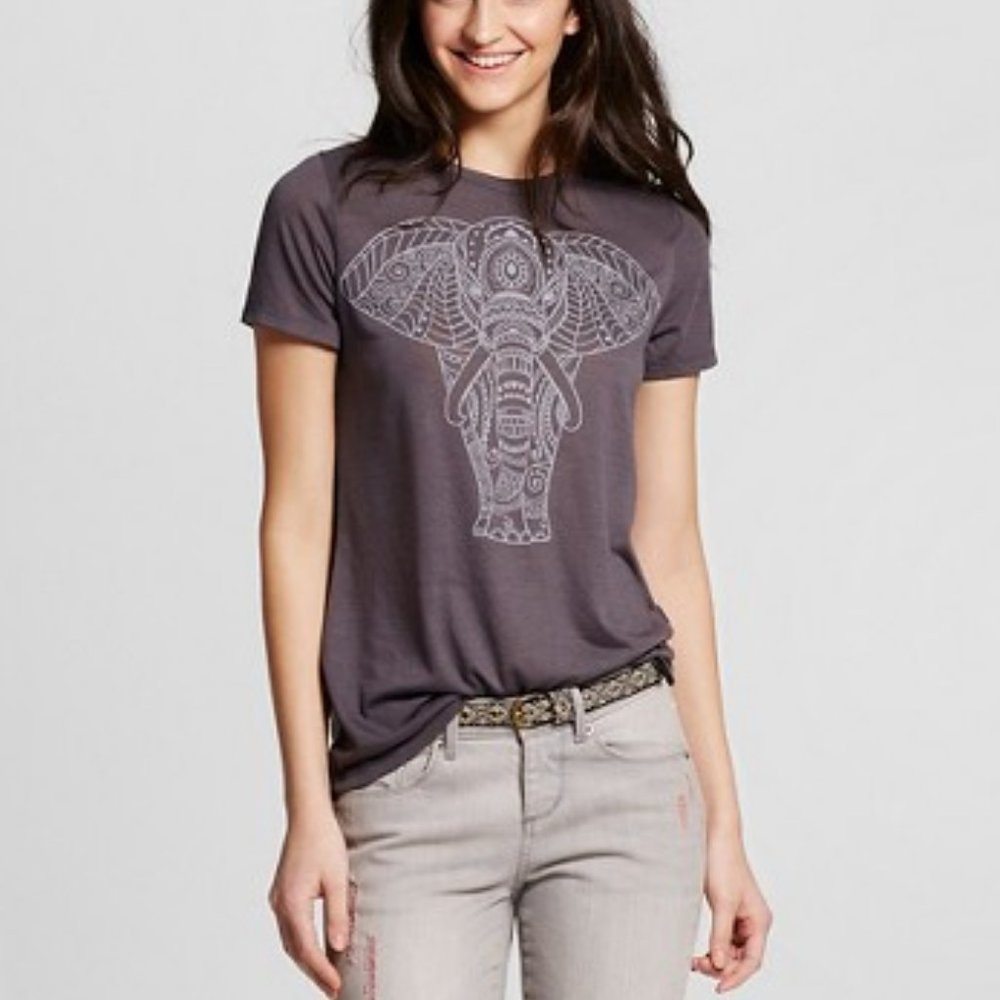 3/$20 Zoe + Liv Elephant Print T-Shirt